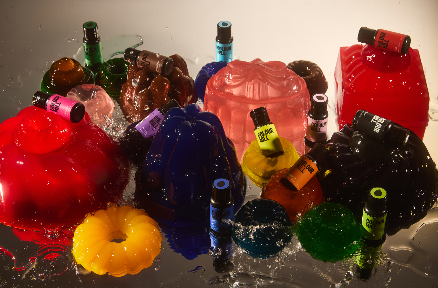 Rainbow jellies made with Colour Mill Aqua Blend Kickstarter Pack of 12 water-based food colours.