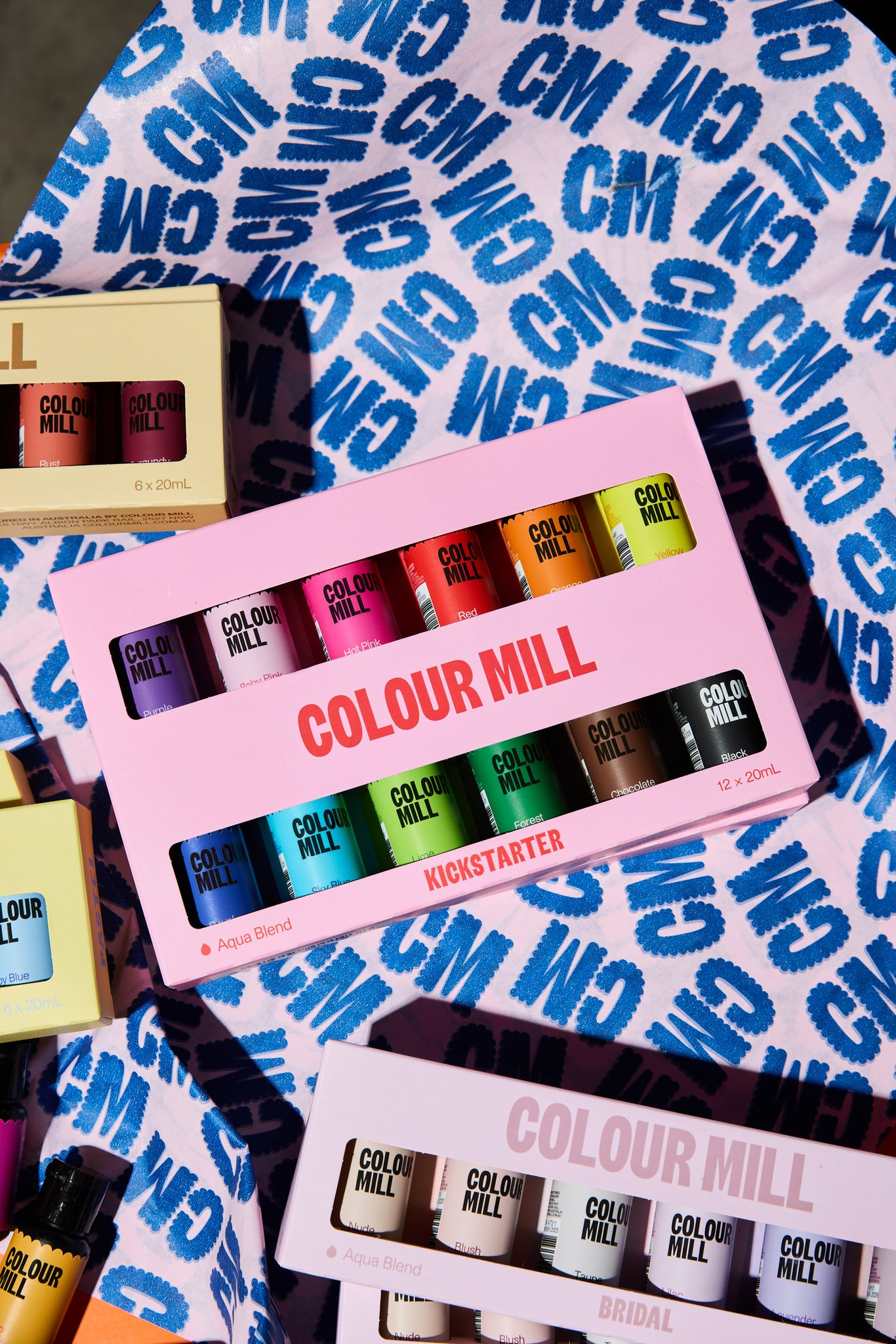 Colour Mill Aqua Blend Kickstarter Pack of 12 essential water-based food colours.