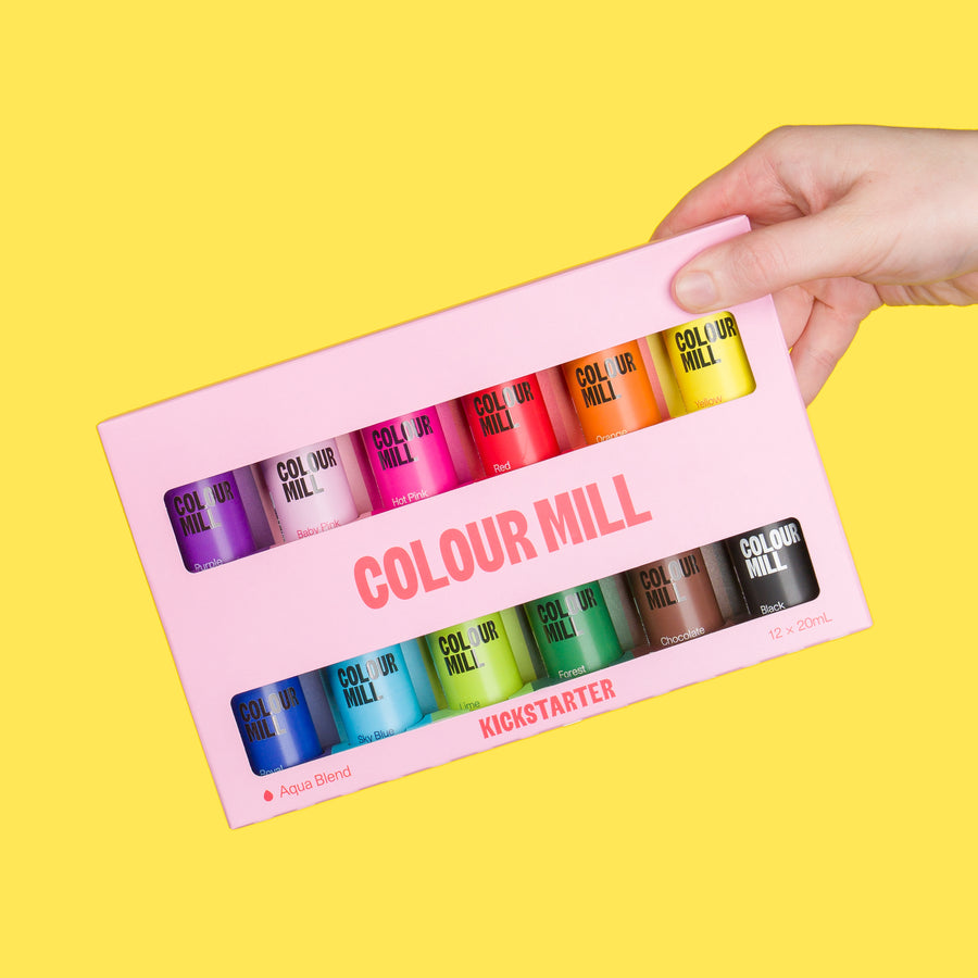Colour Mill Kickstarter Aqua Blend 12 pack of water-based food colouring